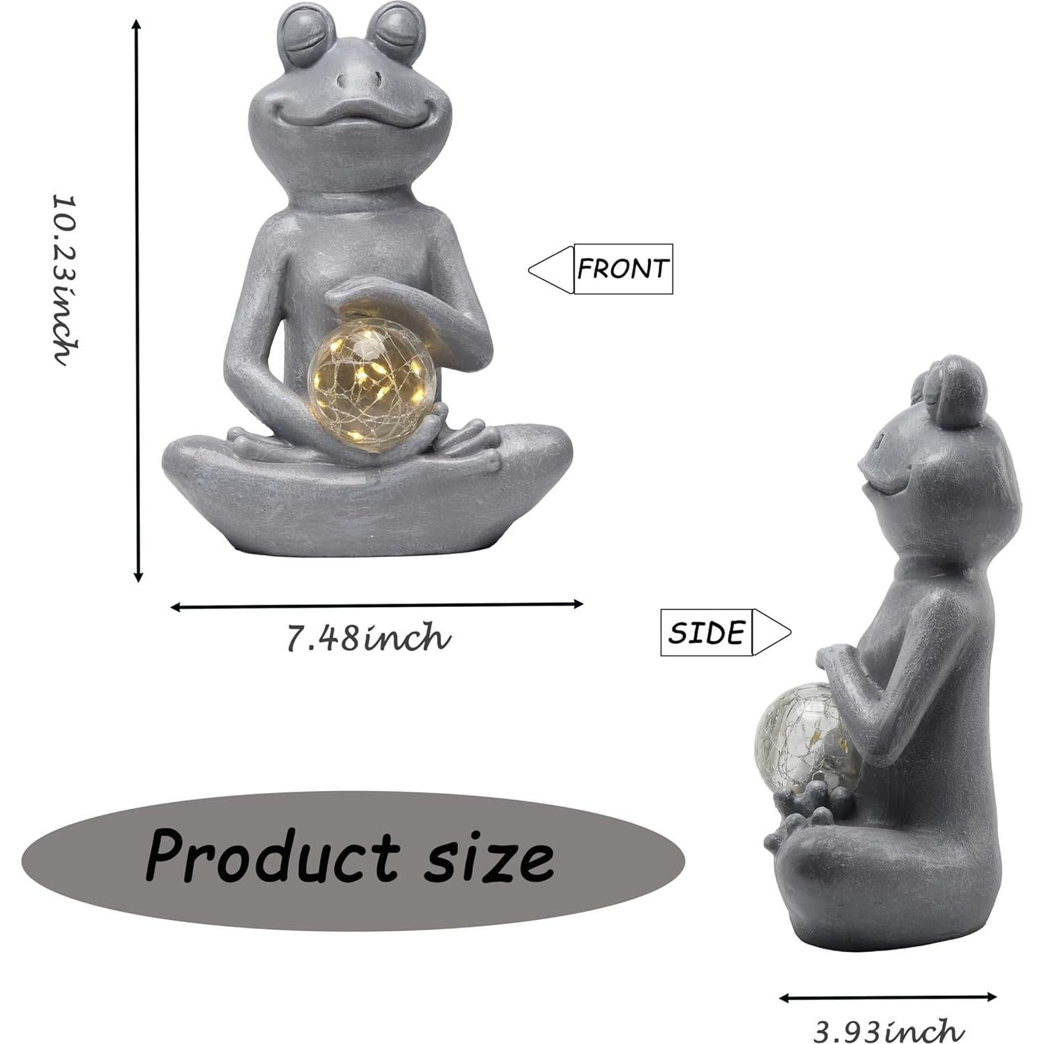 Estatua de Sapo Zen Solar WNXURT para Jardín 25.4x9.9x18.7cm