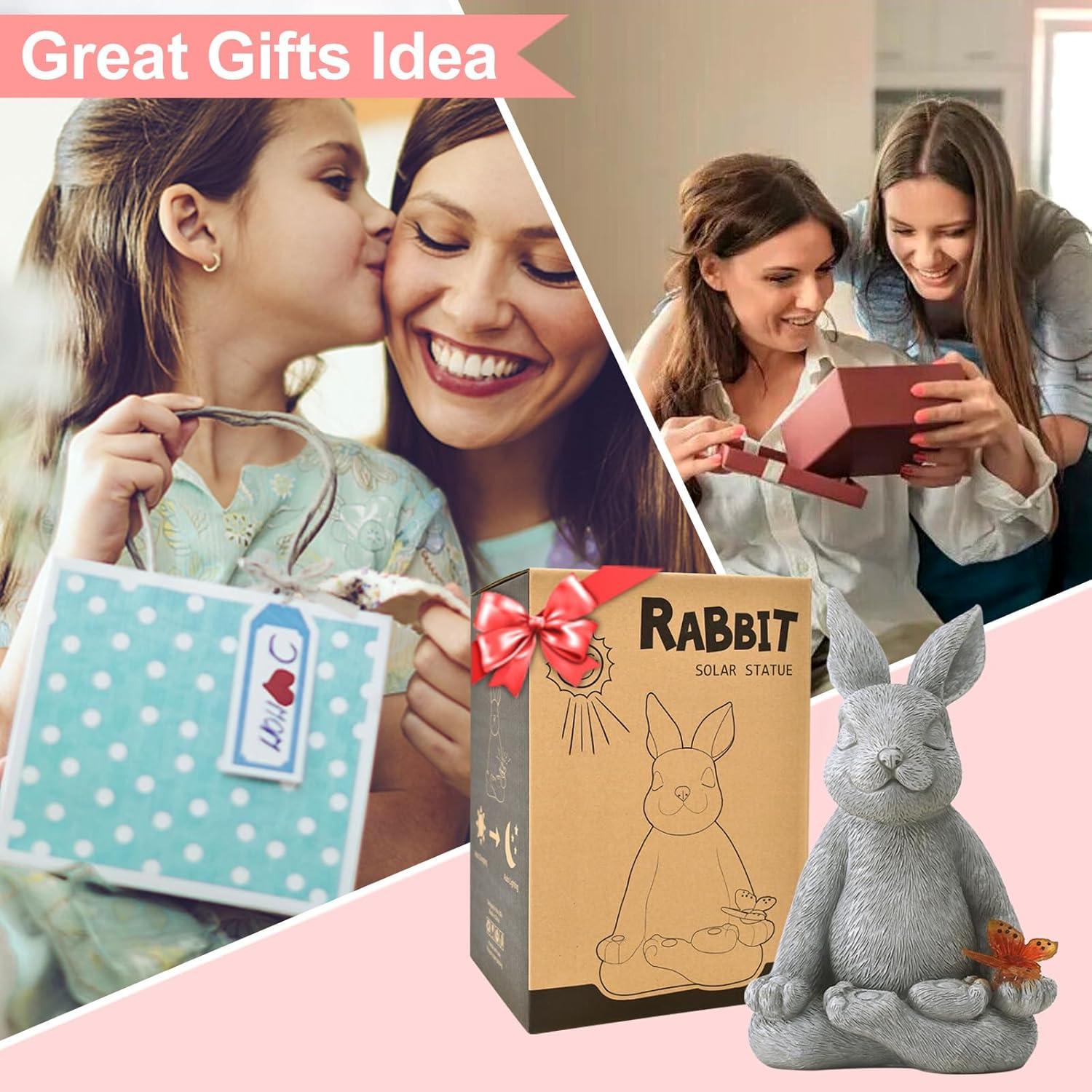 Estatua Solar de Jardín Conejo Meditante Kodylife 20 cm