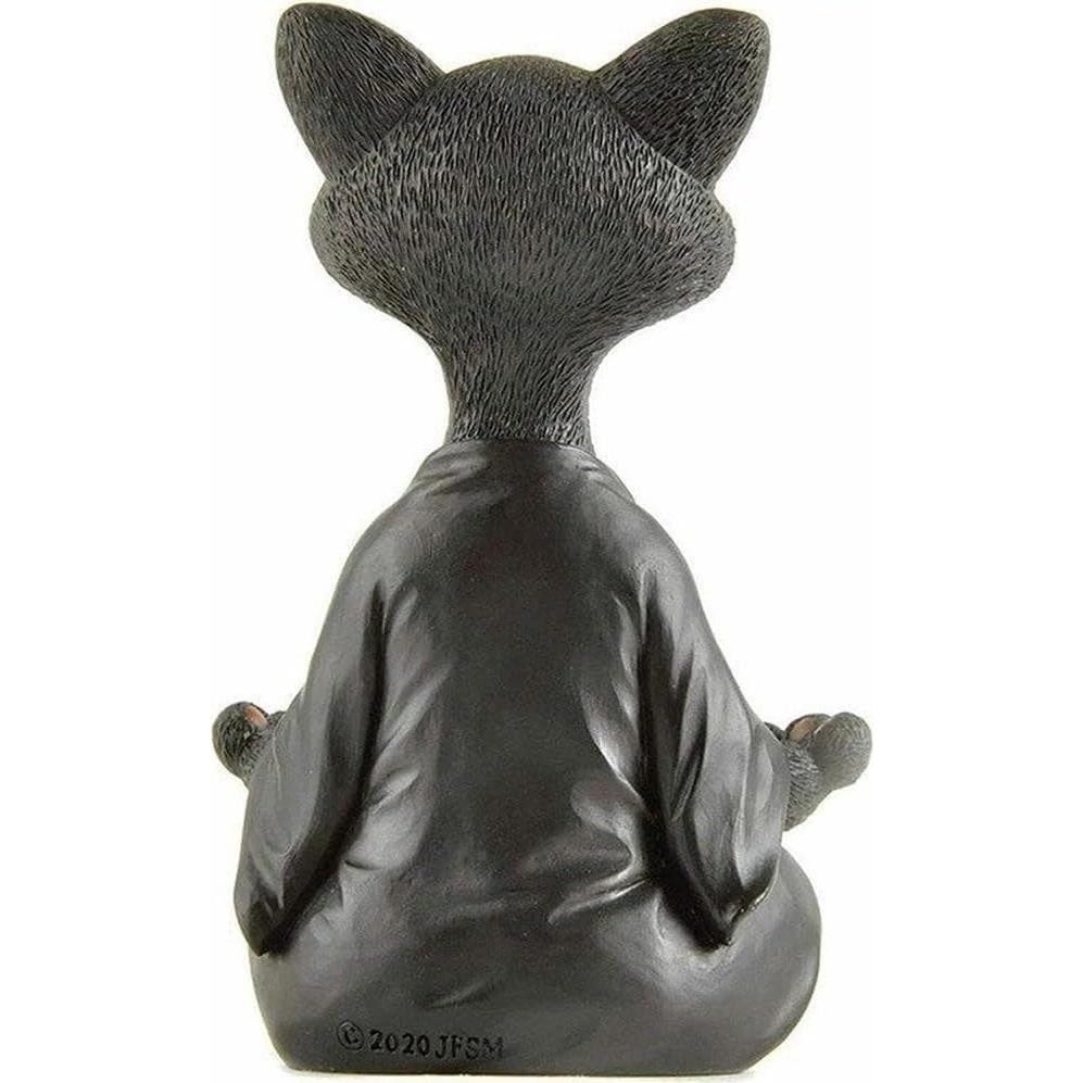 Estatua de Gato Meditador de Resina Onecen - 12.5x5.5x8cm