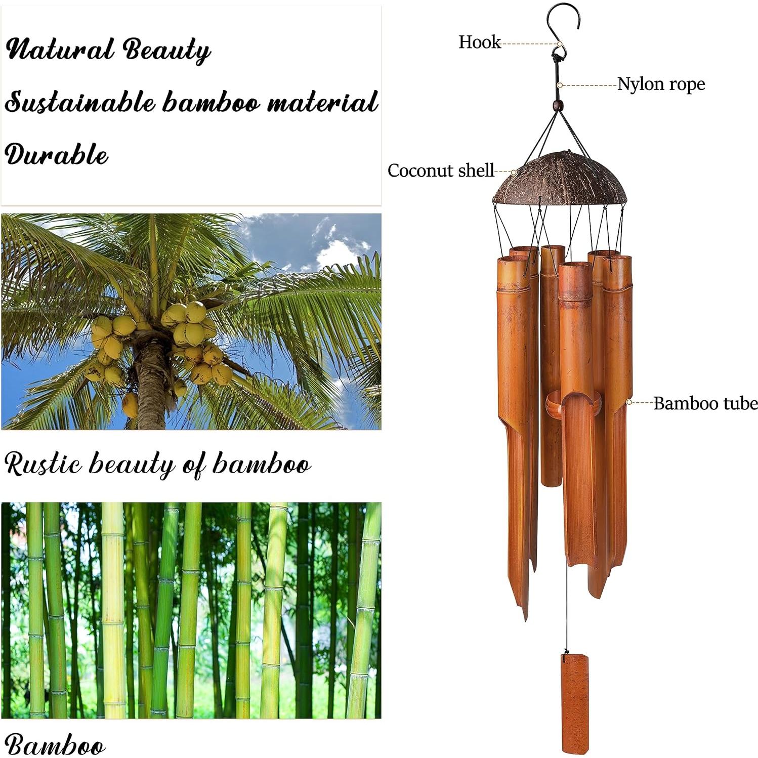 Campanas de Viento de Bambú Nowpis 96.5 cm Hechas a Mano