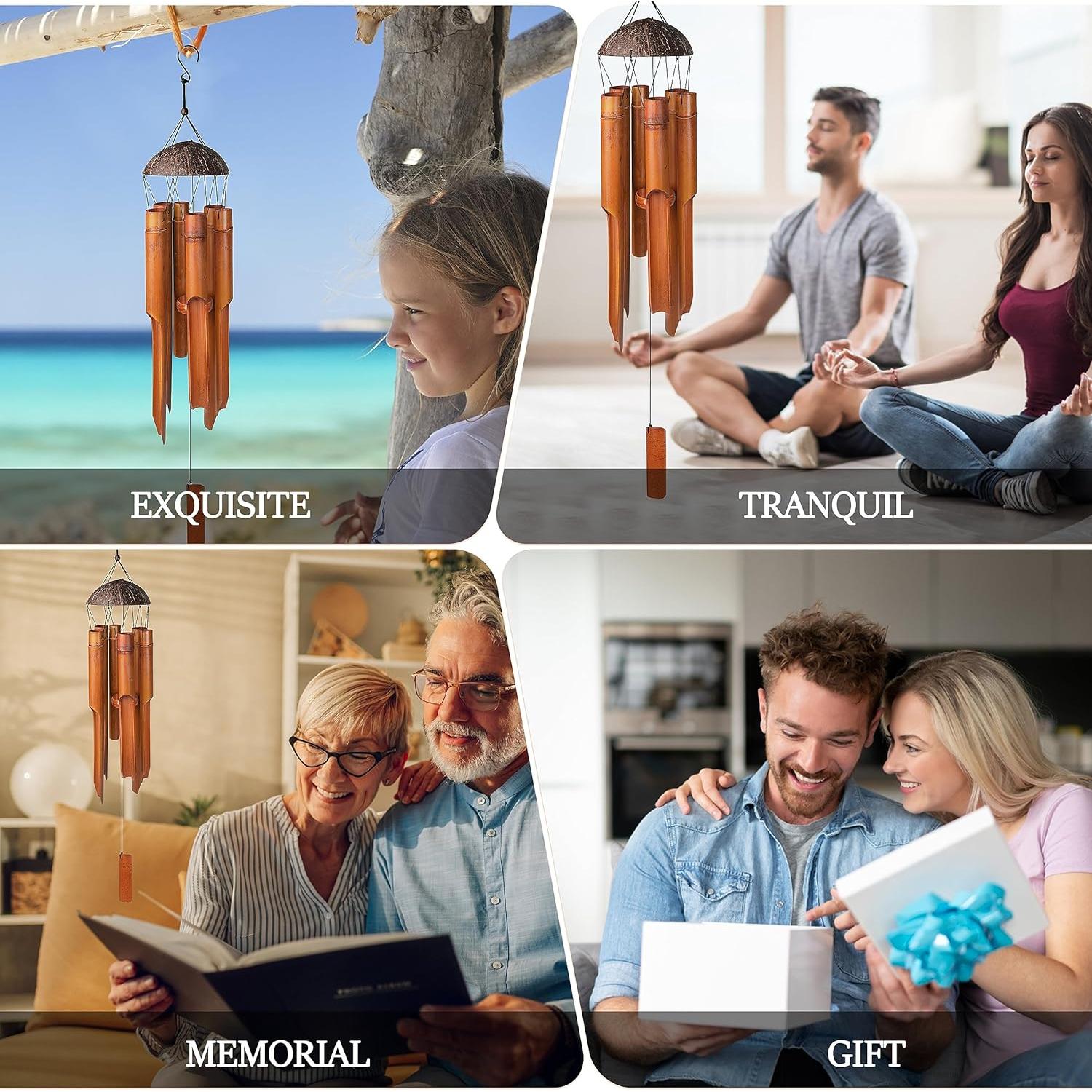 Campanas de Viento de Bambú Nowpis 96.5 cm Hechas a Mano