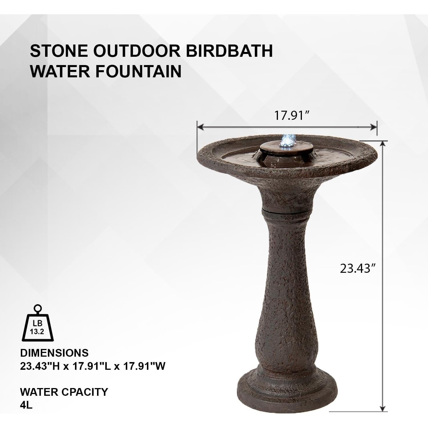 Fuente de Agua para Jardín XBrand AMB3604 59.4 cm Marrón