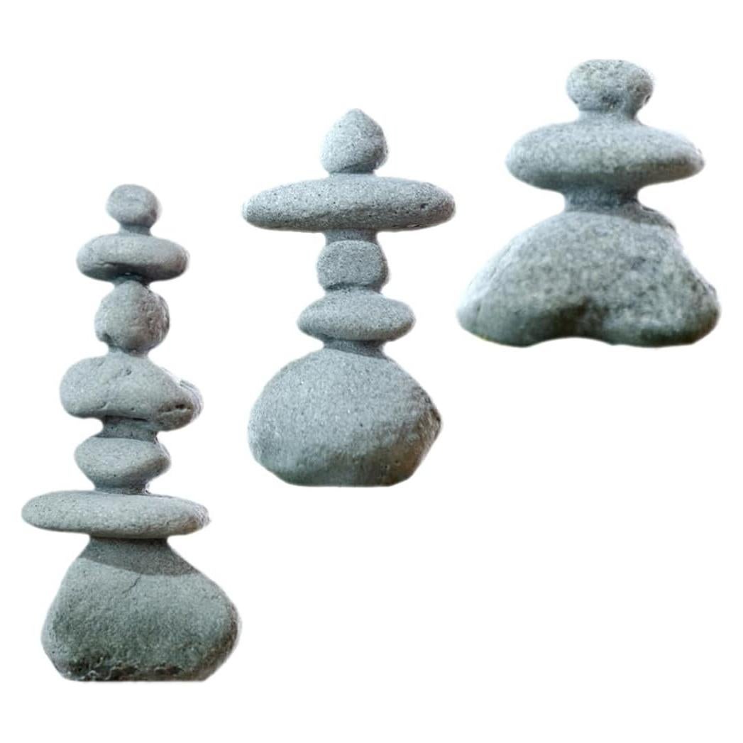 Estatuas de Piedra YARNOW para Jardín Zen 3 Piezas Decorativas