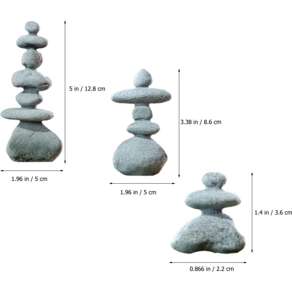 Estatuas de Piedra YARNOW para Jardín Zen 3 Piezas Decorativas