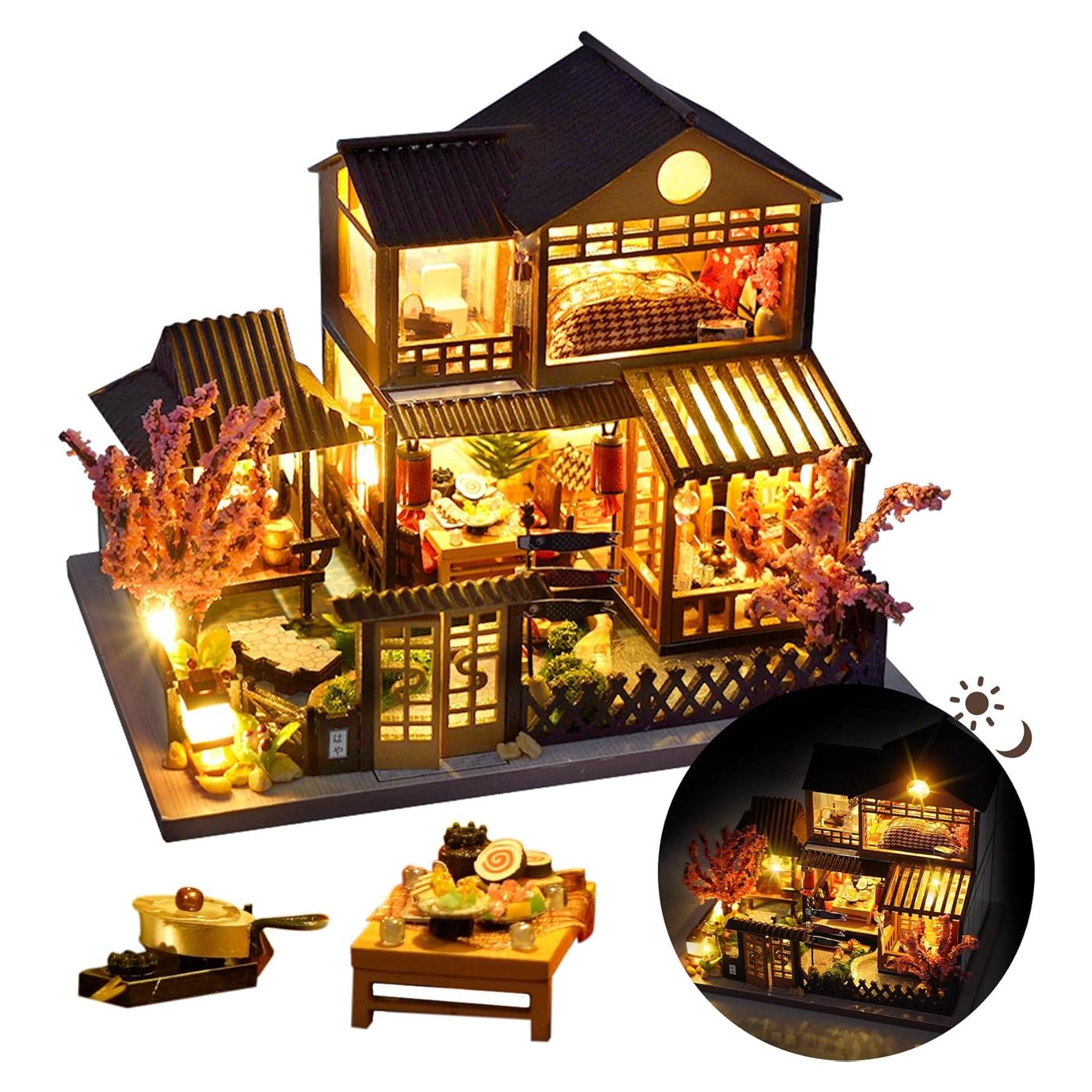 Kit Casa Miniatura DIY Flybean Jardín Japonés 9.8x12.6cm