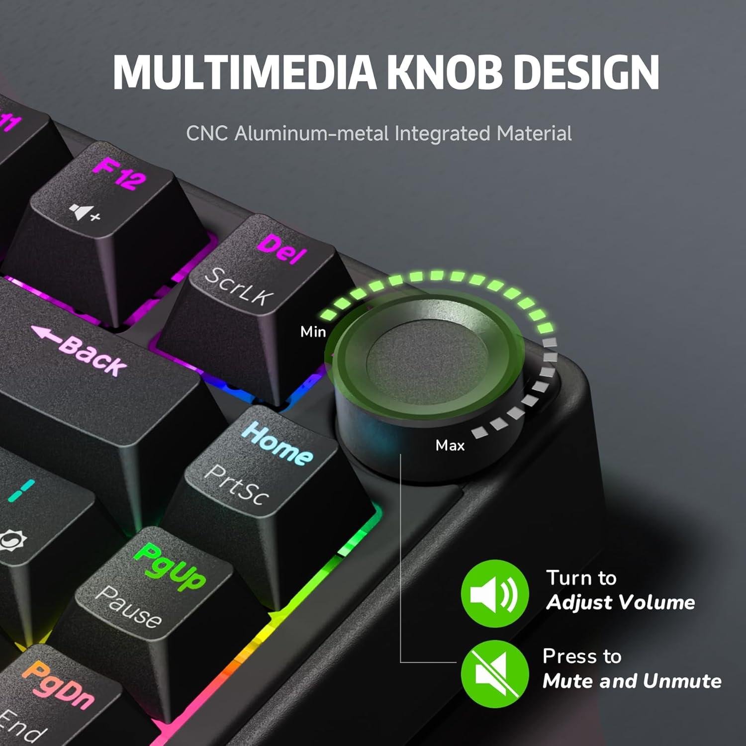 Teclado Mecánico Gaming RK Royal Kludge R75 75% RGB Hot-Swap