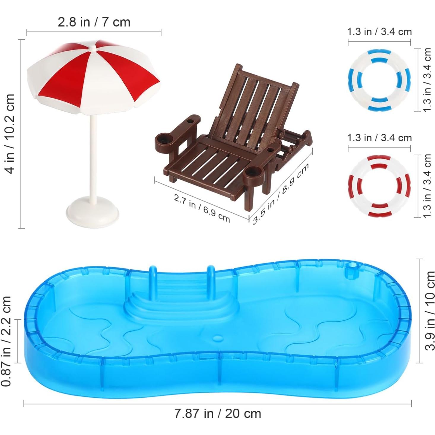 Set Miniatura Decoración Playa Casa de Muñecas NOLITOY 5 Piezas