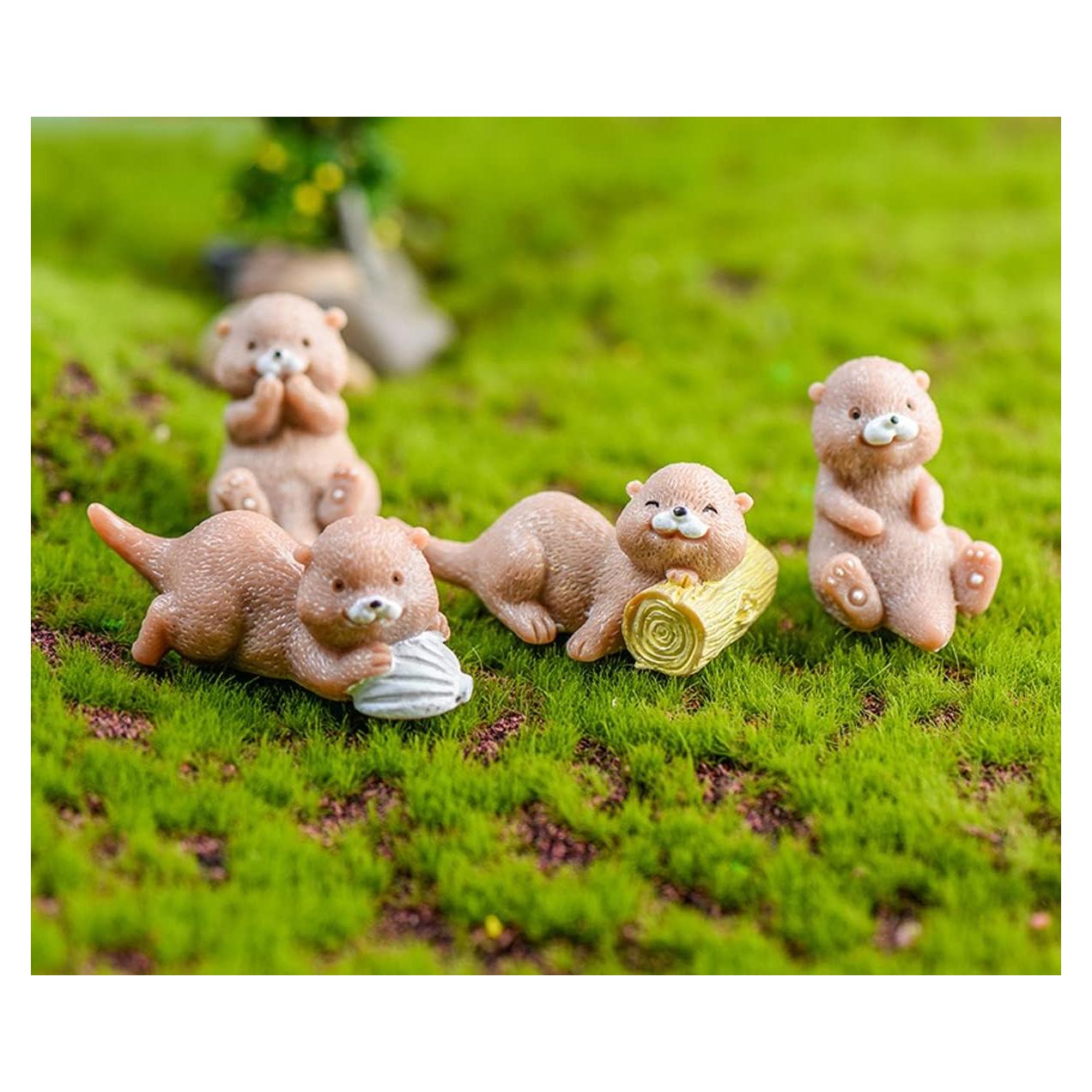 Figuras en Miniatura de Nutria TANOMA para Jardín de Hadas