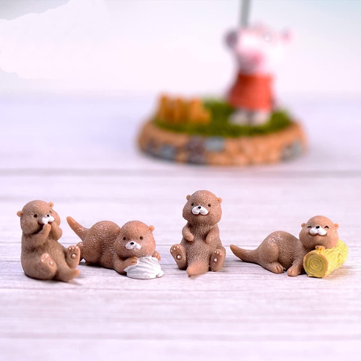 Figuras en Miniatura de Nutria TANOMA para Jardín de Hadas