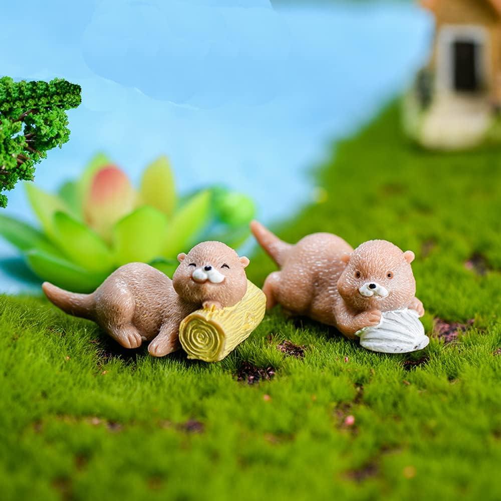 Figuras en Miniatura de Nutria TANOMA para Jardín de Hadas