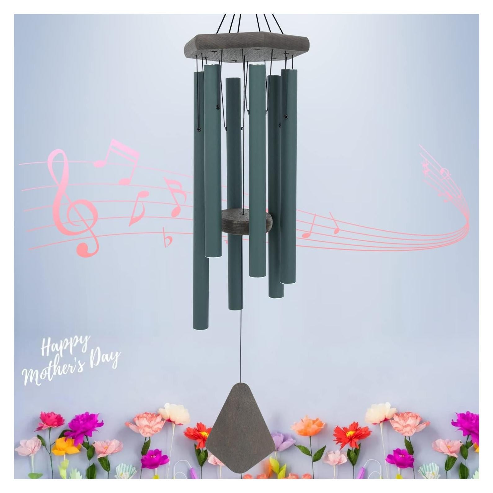 Campana de Viento Grande Astarin 76.2 cm Verde Aluminio