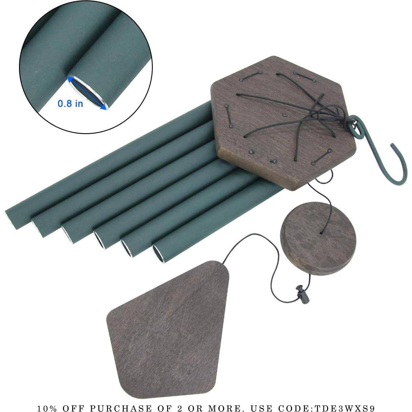 Campana de Viento Grande Astarin 76.2 cm Verde Aluminio