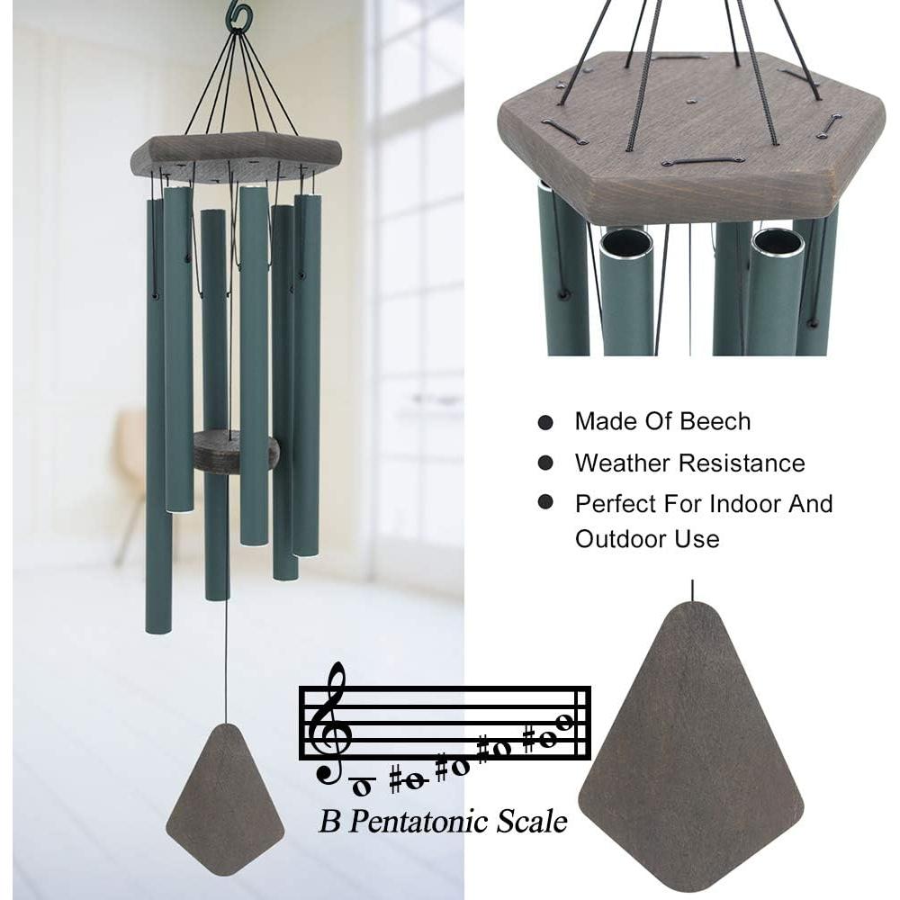 Campana de Viento Grande Astarin 76.2 cm Verde Aluminio