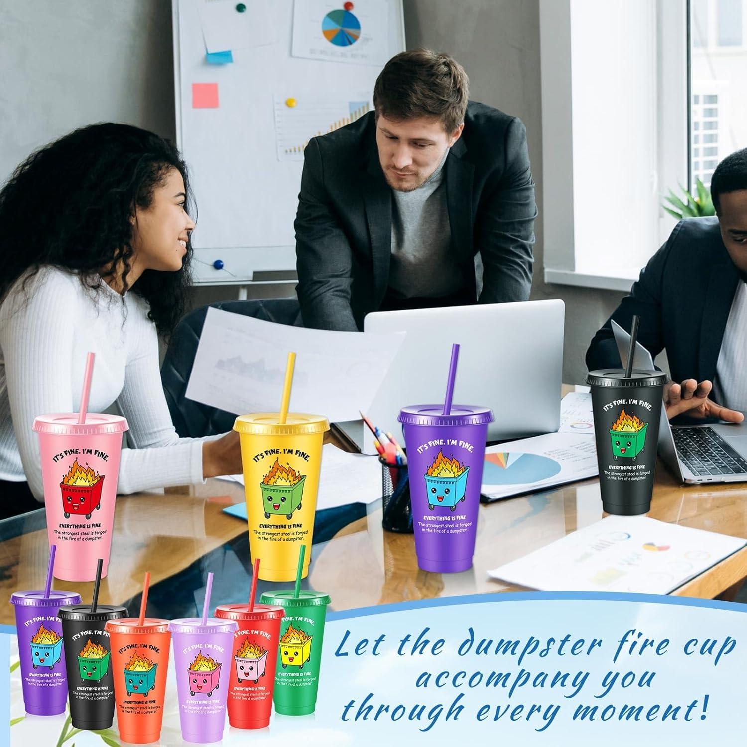 Chuangdi 24 Tazas Reutilizables 720 ml con Tapa y Popote