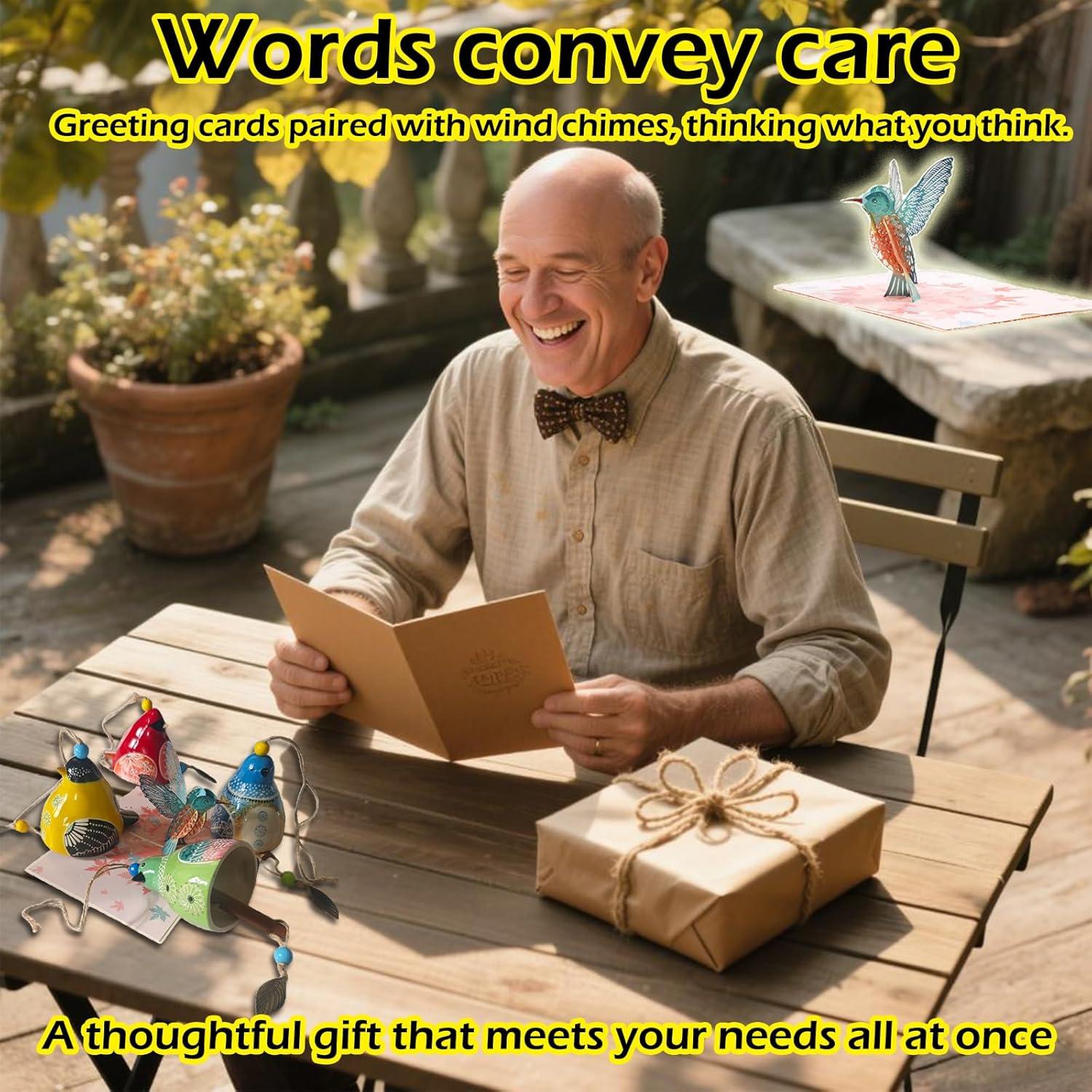 Campanas de Viento de Cerámica Hsmanchry Azul y Amarillo