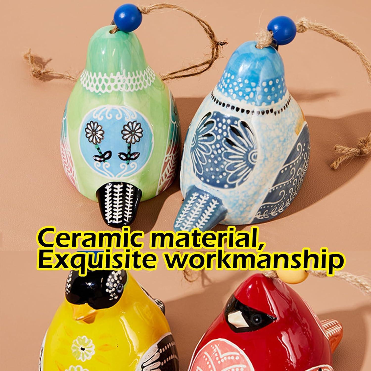 Campanas de Viento de Cerámica Hsmanchry Azul y Amarillo