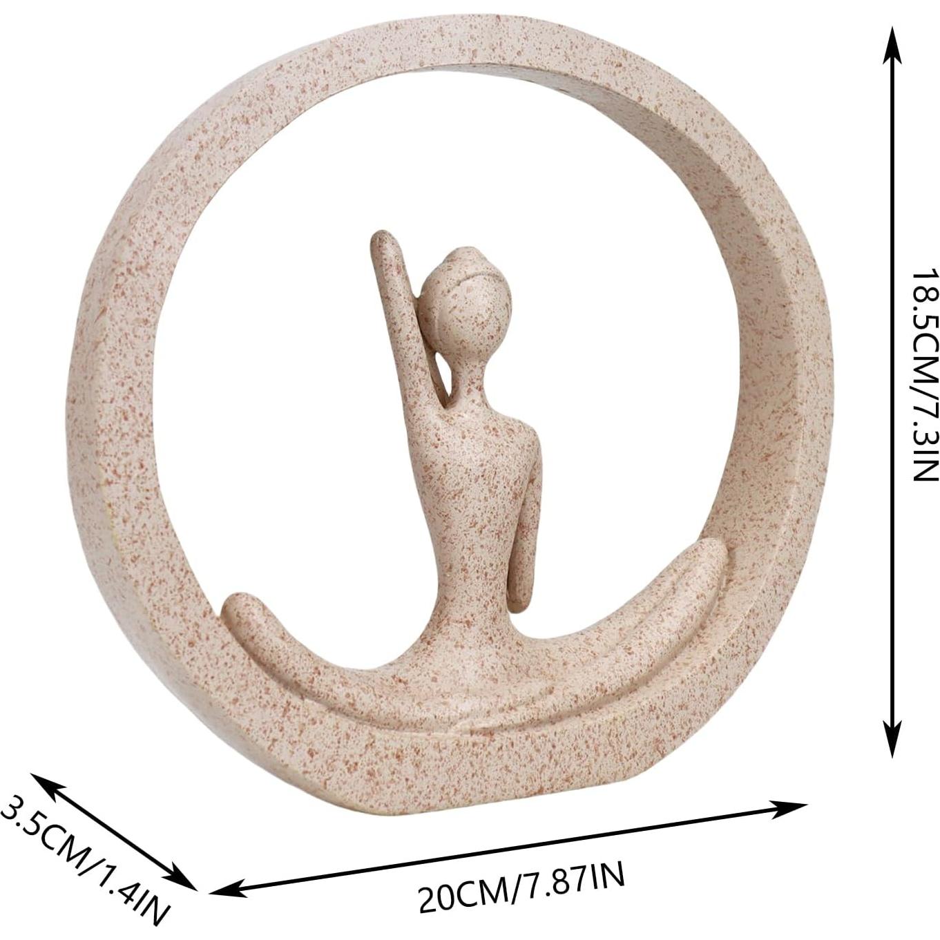 Estatua de Yoga Moderna FLJZCZM de Resina Arena 18.5x19.8 cm