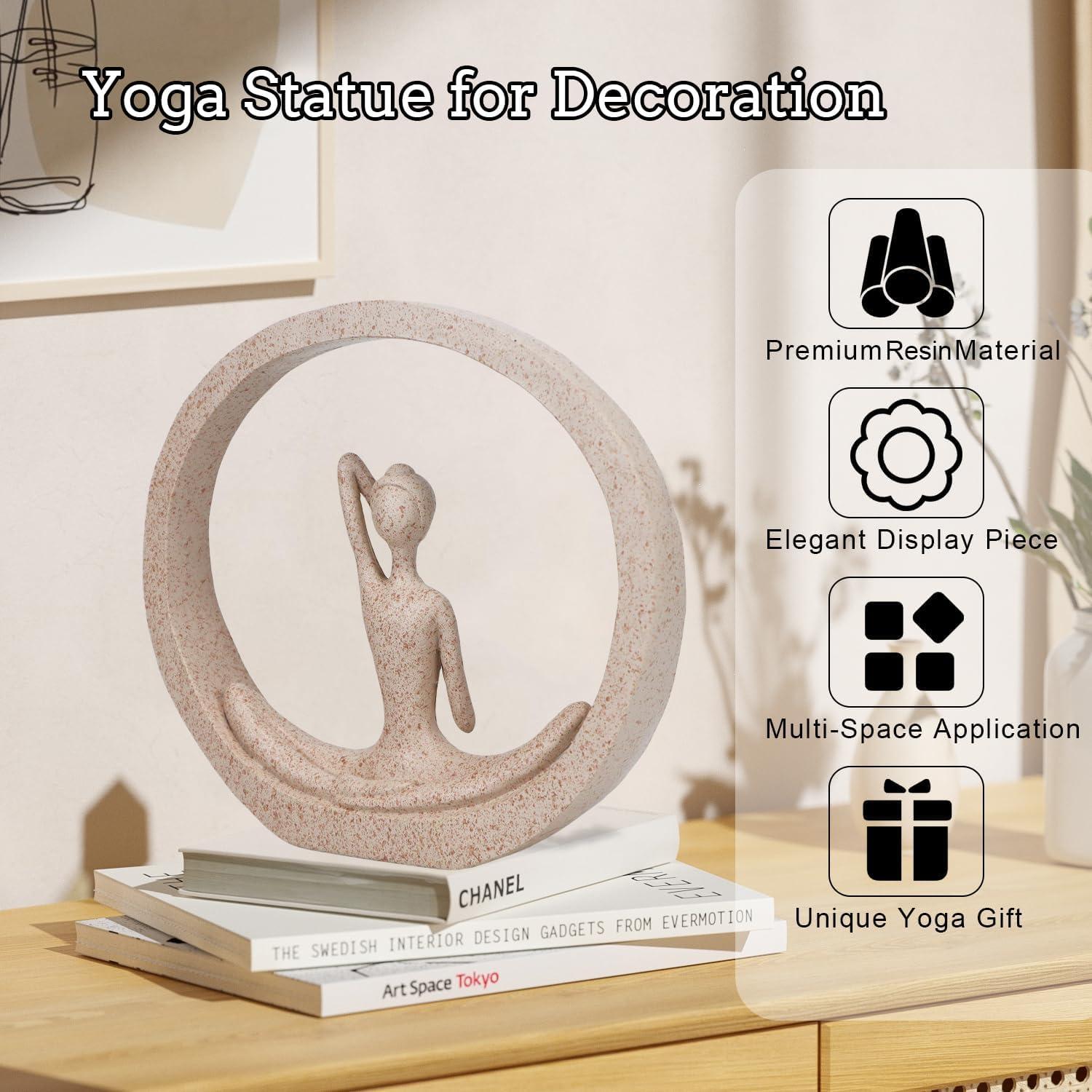 Estatua de Yoga Moderna FLJZCZM de Resina Arena 18.5x19.8 cm