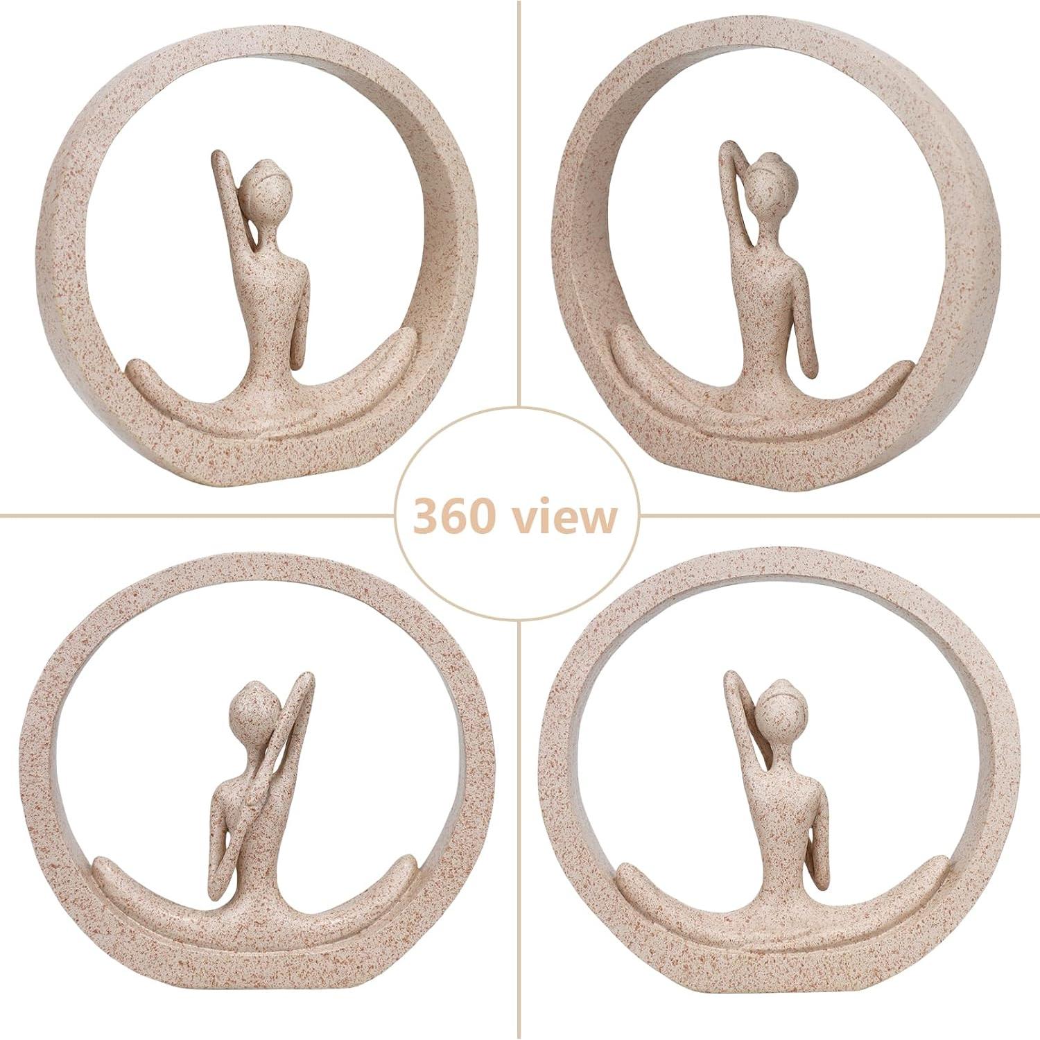 Estatua de Yoga Moderna FLJZCZM de Resina Arena 18.5x19.8 cm