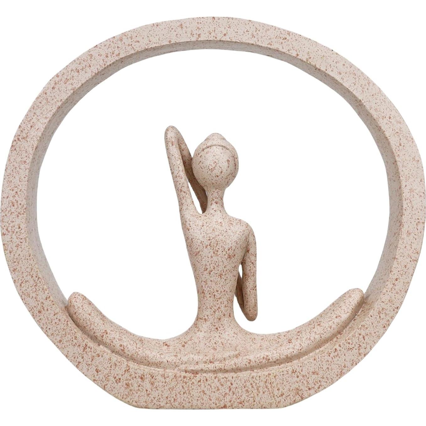 Estatua de Yoga Moderna FLJZCZM de Resina Arena 18.5x19.8 cm