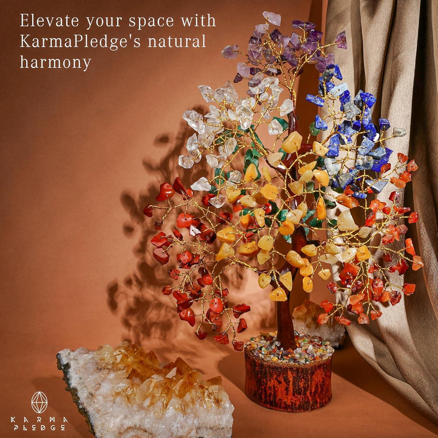Árbol de Cristal 7 Chakra KARMAPLEDGE Hecho a Mano 30 cm