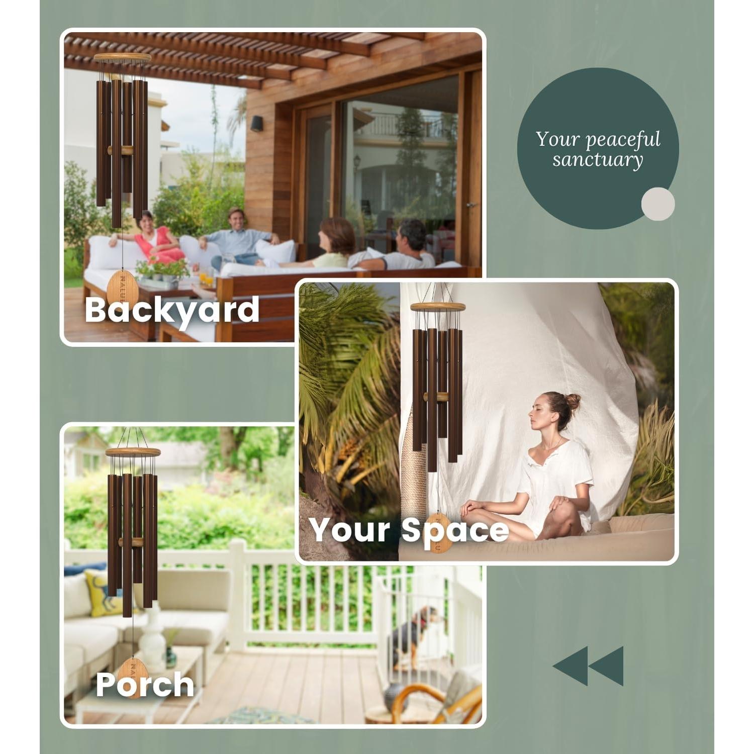 Campana de Viento Nalulu 71 cm Marrón Aluminio Exterior