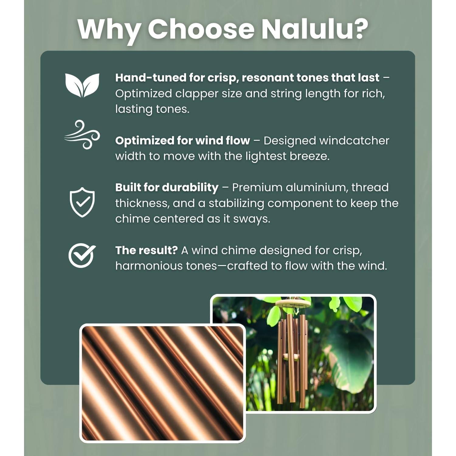 Campana de Viento Nalulu 71 cm Marrón Aluminio Exterior