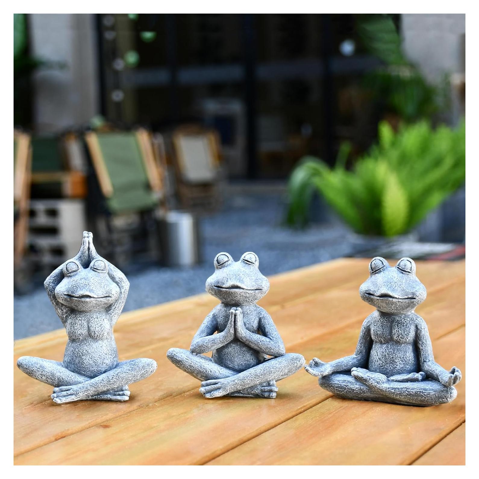 Figuritas de Rana Yoga Zen Fashionoda - Set de 3 Estatuas