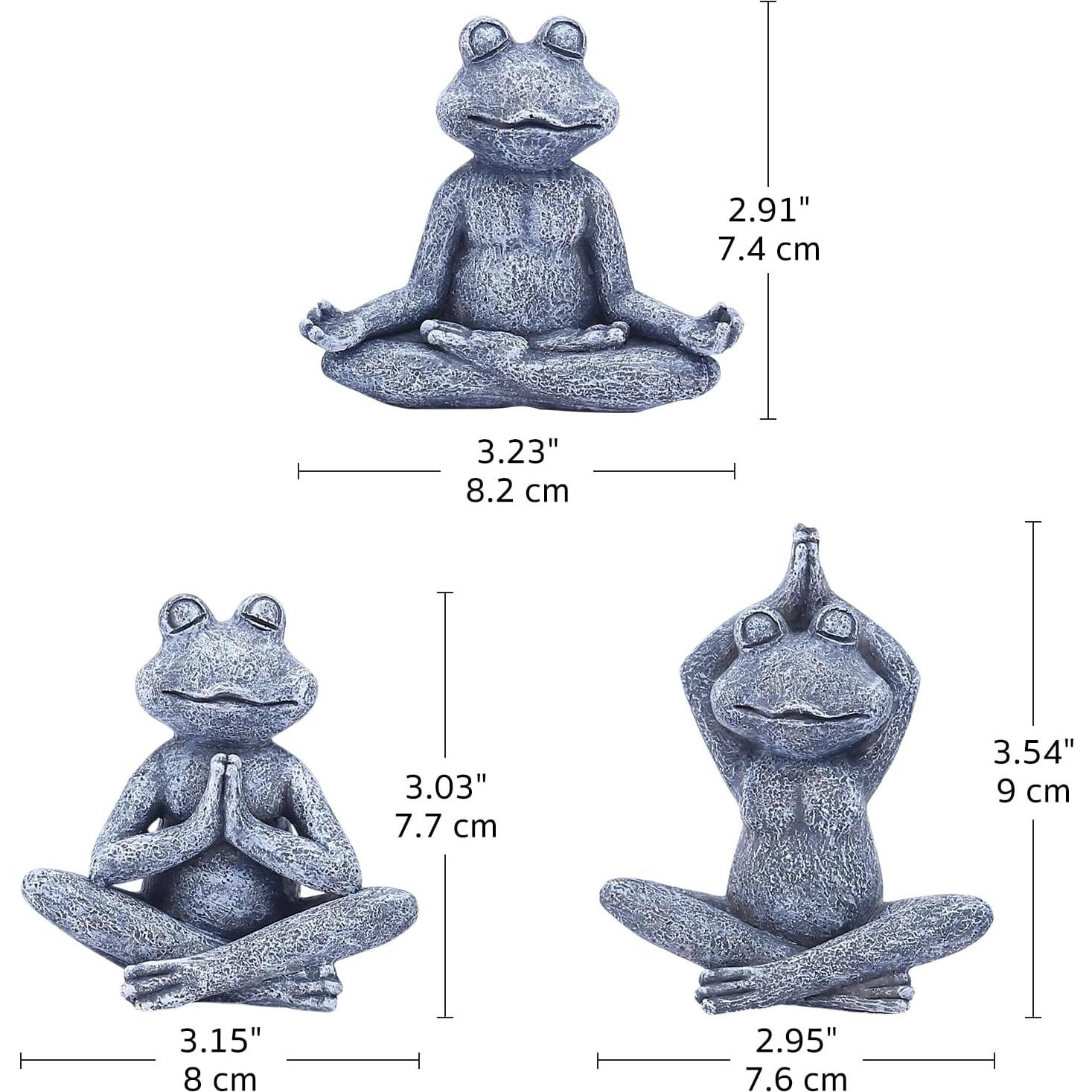 Figuritas de Rana Yoga Zen Fashionoda - Set de 3 Estatuas
