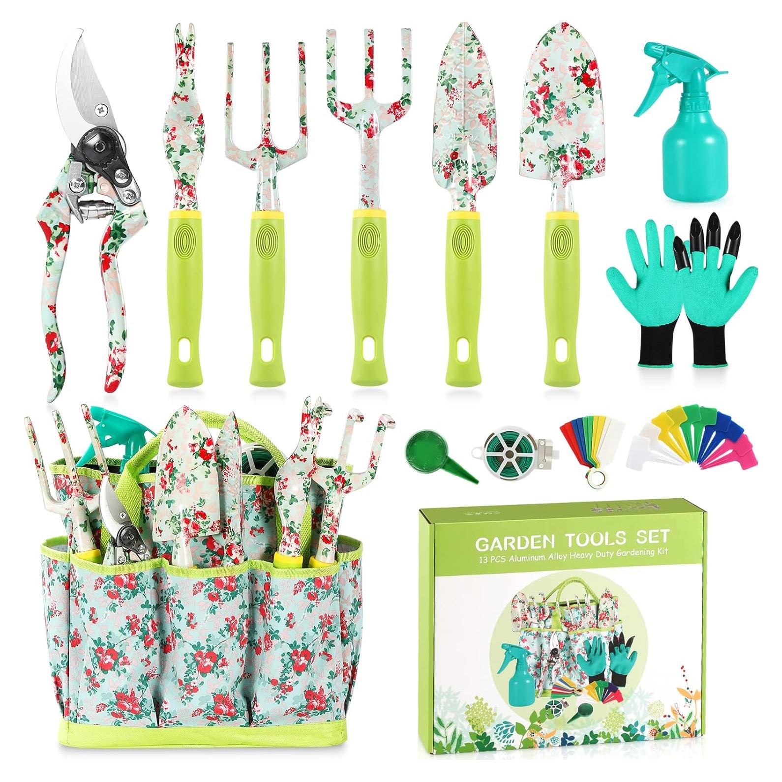 Juego de Herramientas de Jardinería SUKKI 13 Piezas Aluminio