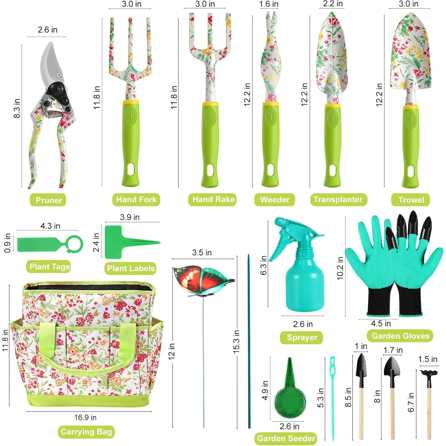 Juego de Herramientas de Jardinería VANOW 6 PZS Aluminio Floral