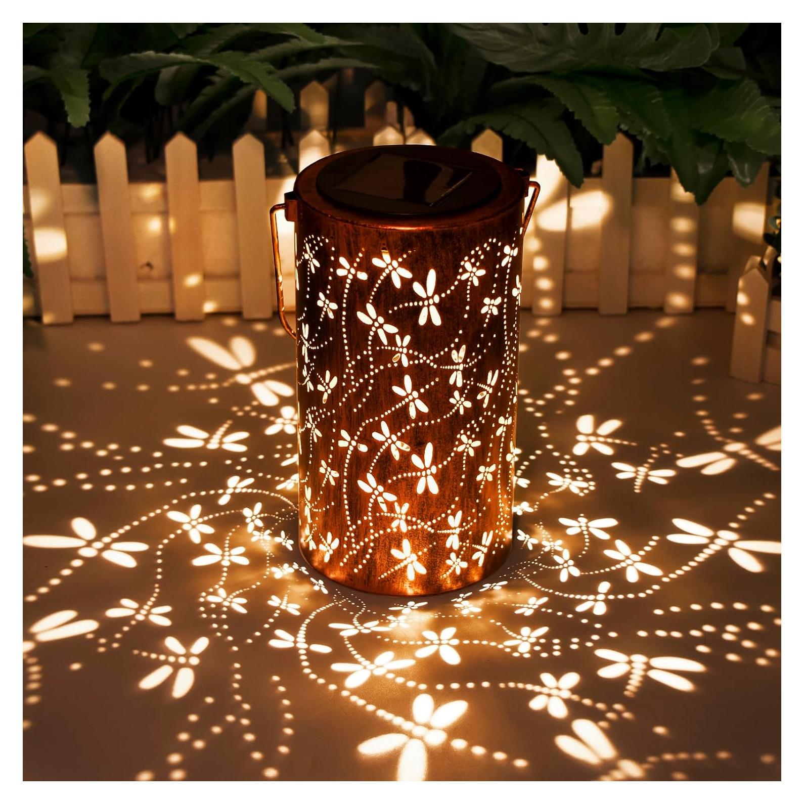 Farol Solar Colgante DIBIEECN Libélula LED Jardín 18cm