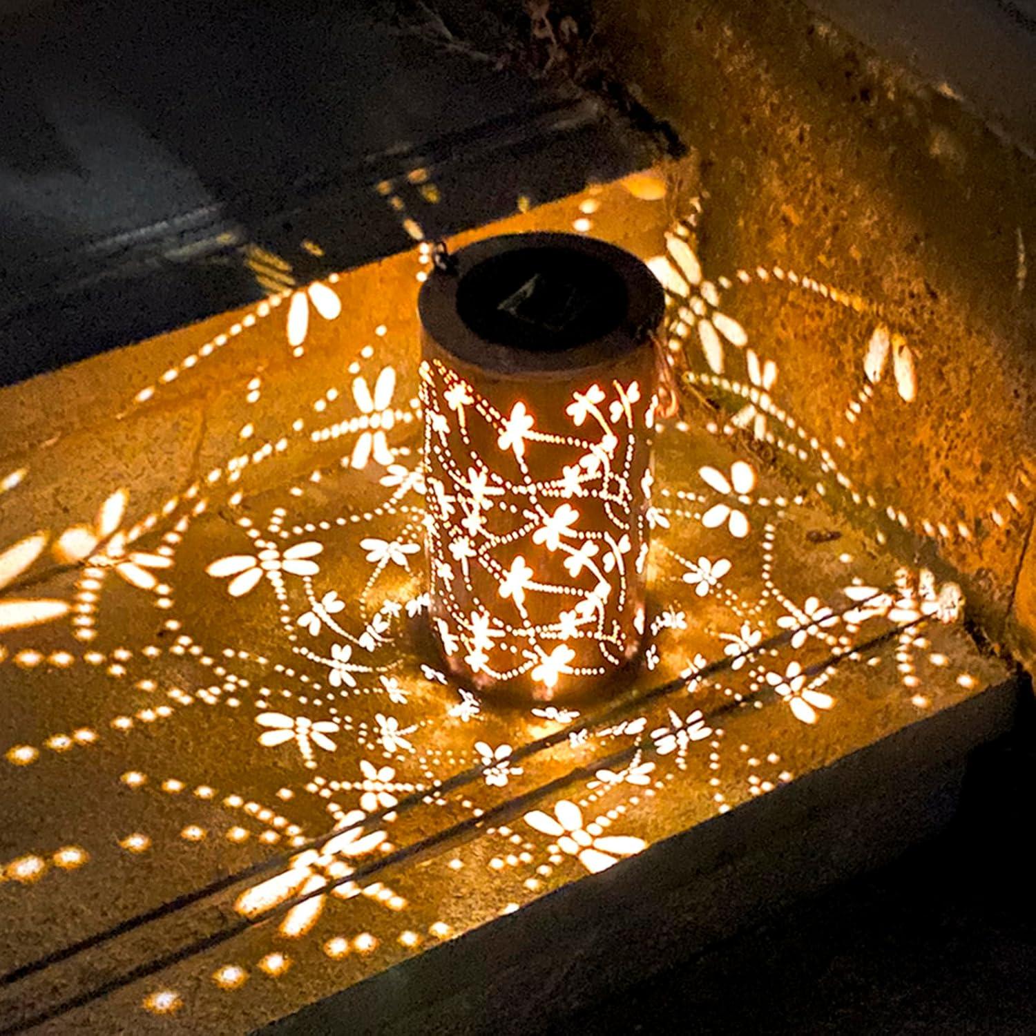 Farol Solar Colgante DIBIEECN Libélula LED Jardín 18cm