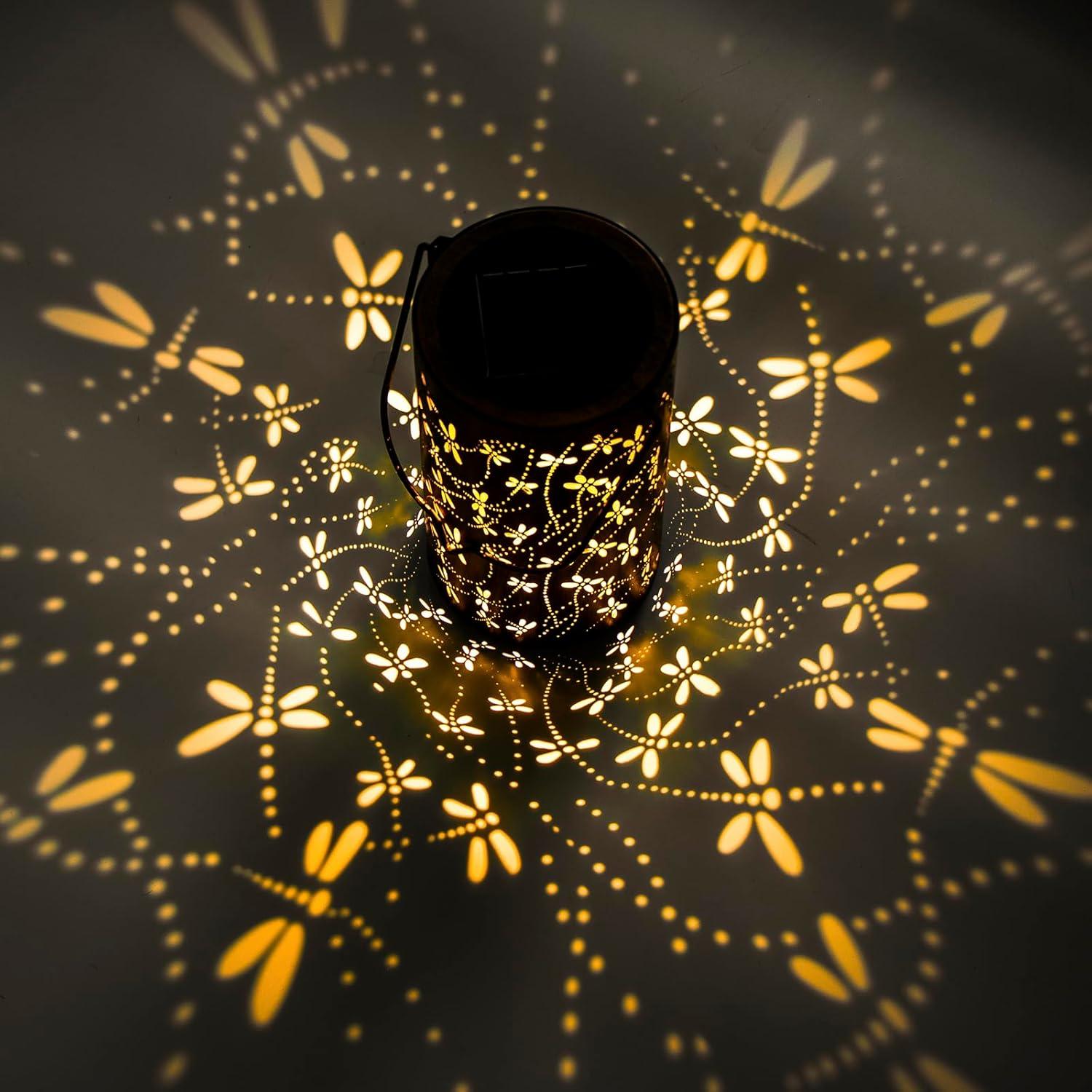 Farol Solar Colgante DIBIEECN Libélula LED Jardín 18cm