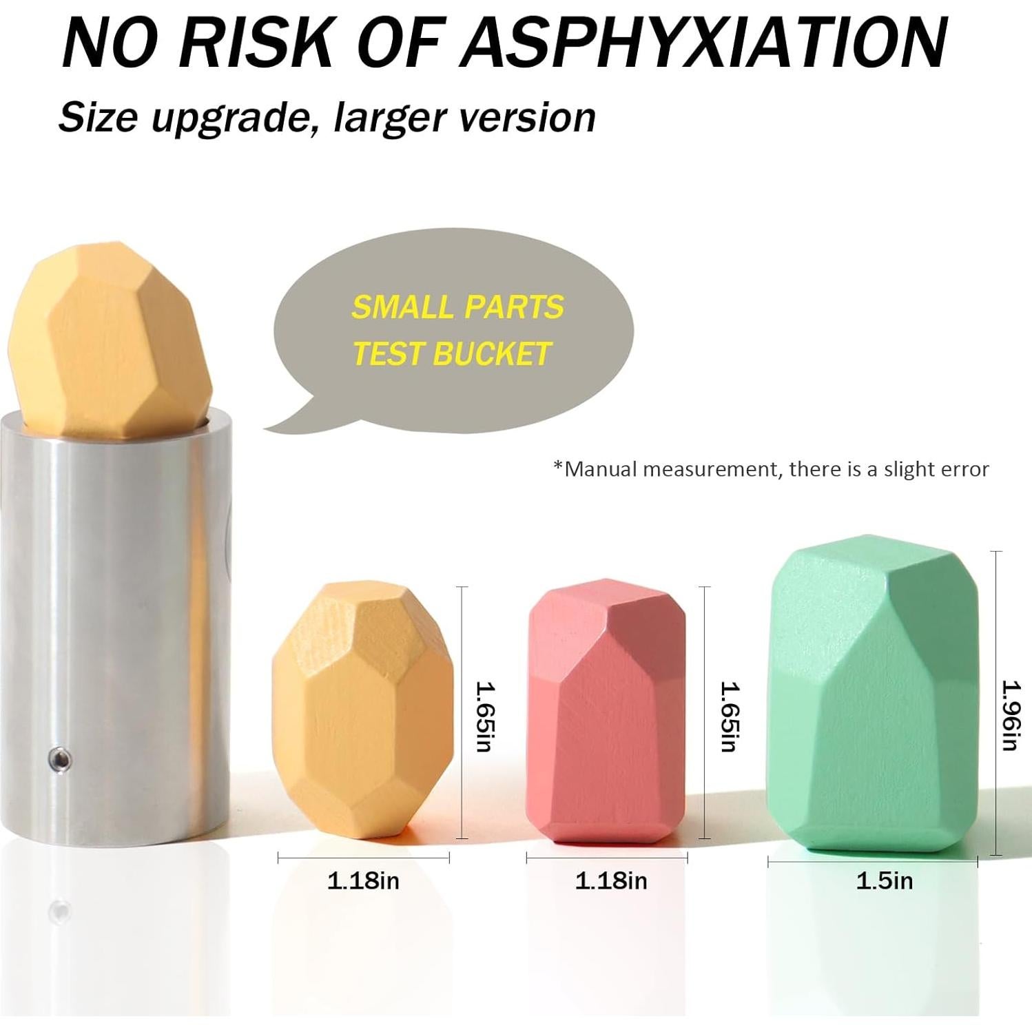 BESTAMTOY 36 Rocas de Madera para Apilamiento Montessori