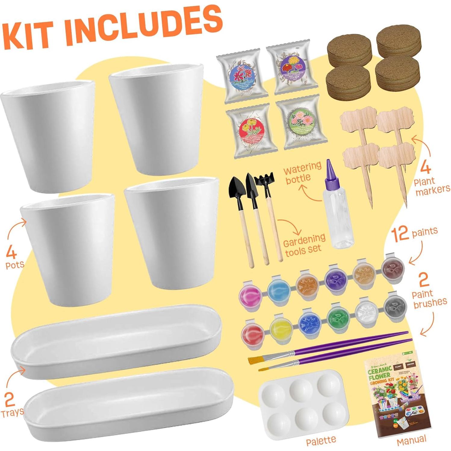 Kit de Jardinería Tekoly para Niños - Pintar y Plantar Flores