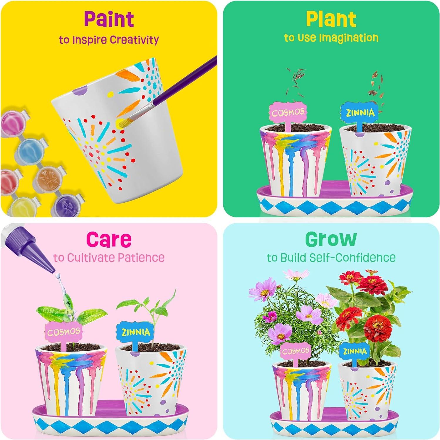 Kit de Jardinería Tekoly para Niños - Pintar y Plantar Flores