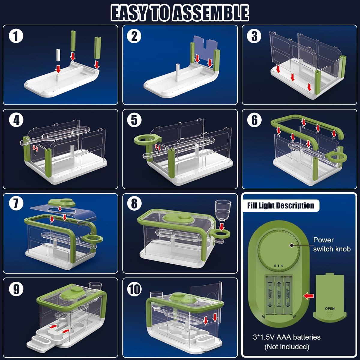 Kit de Crecimiento de Plantas para Niños Mostop con Riego y Luz