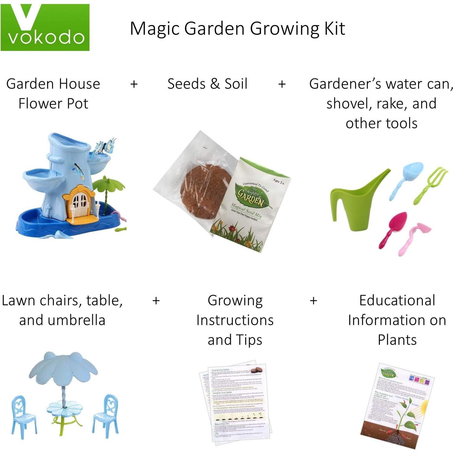 Kit de Jardín Vokodo para Niños - Herramientas, Semillas y Juguetes