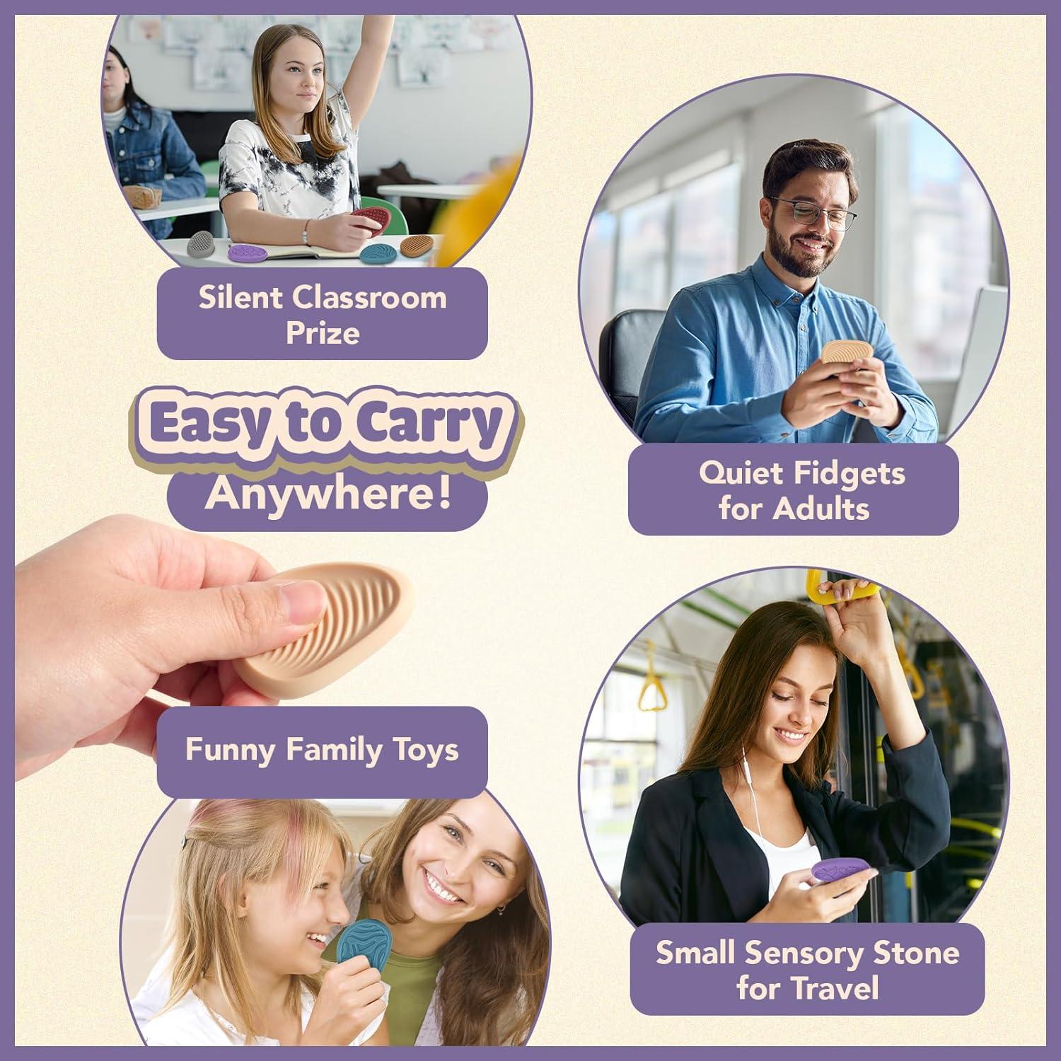 Juguetes Antiestrés KLT - 8 Piedras Sensoriales Calmantes