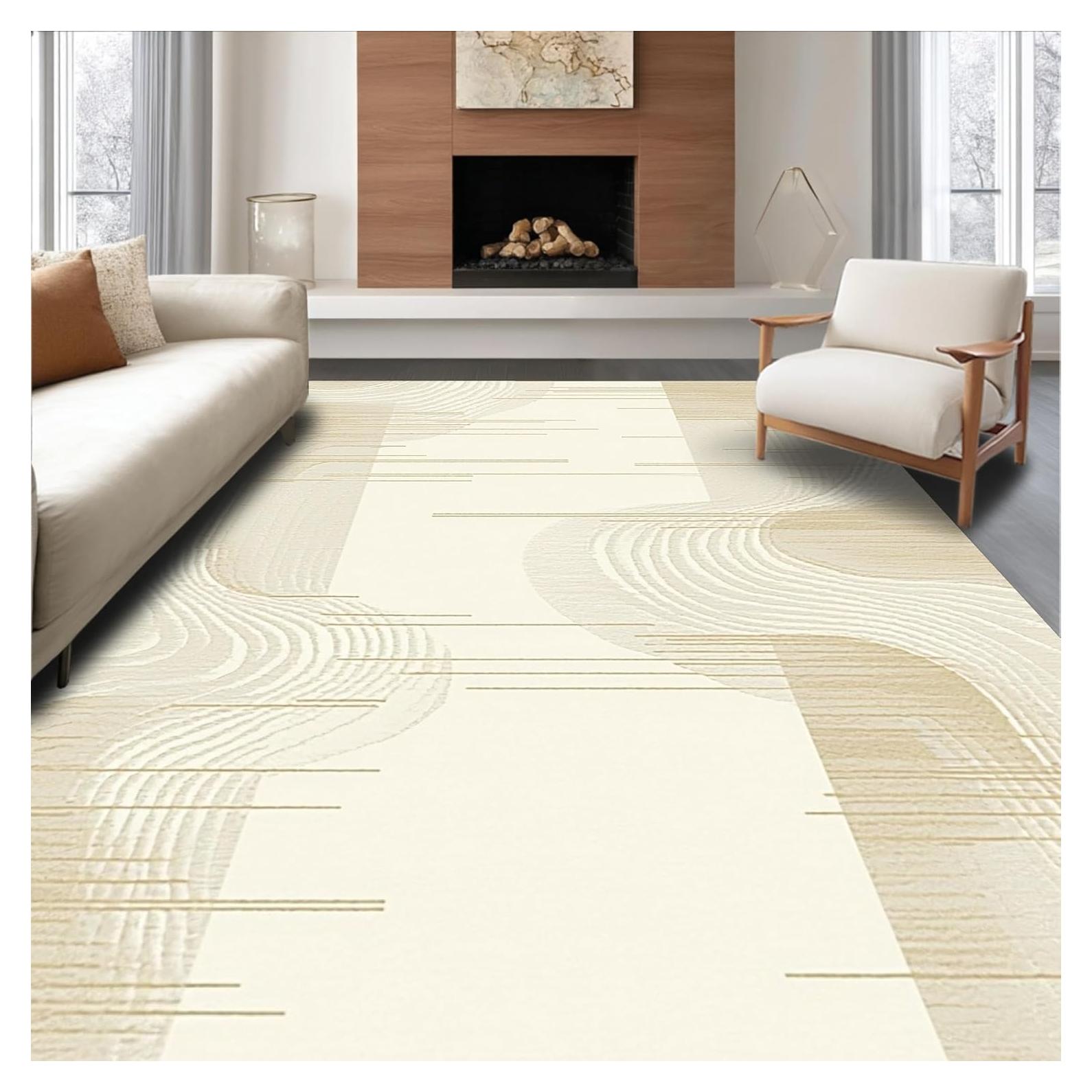 Alfombra de Área ODIKA 2x3 Antideslizante Beige Lavable