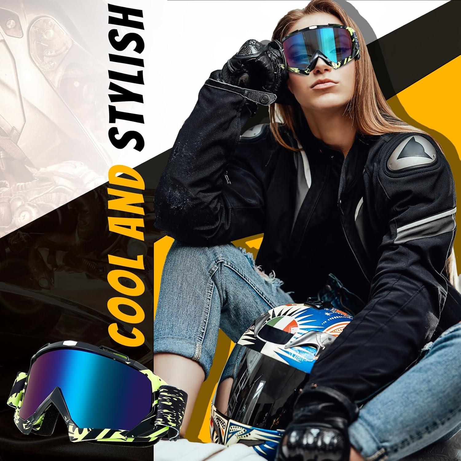 Gafas de Motocross Tallew 4 Pares Ajustables para ATV y Esquí