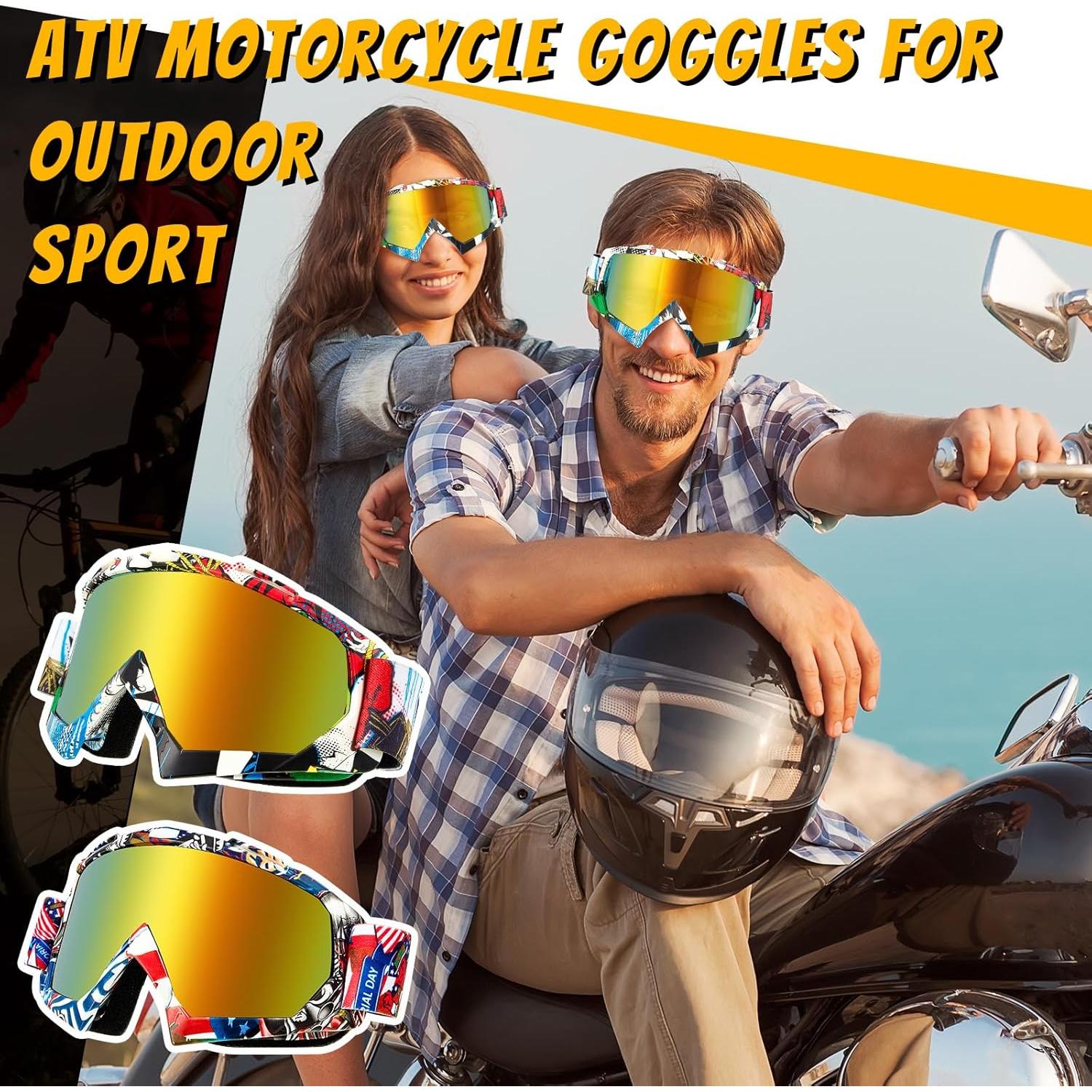 Gafas de Motocross Tallew 4 Pares Ajustables para ATV y Esquí