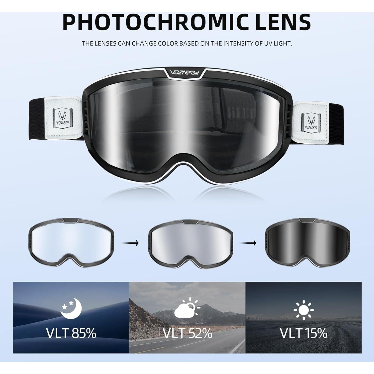 Gafas de Motocicleta VOZAPOW Pamx5-03 Fotoquímicas Antivaho