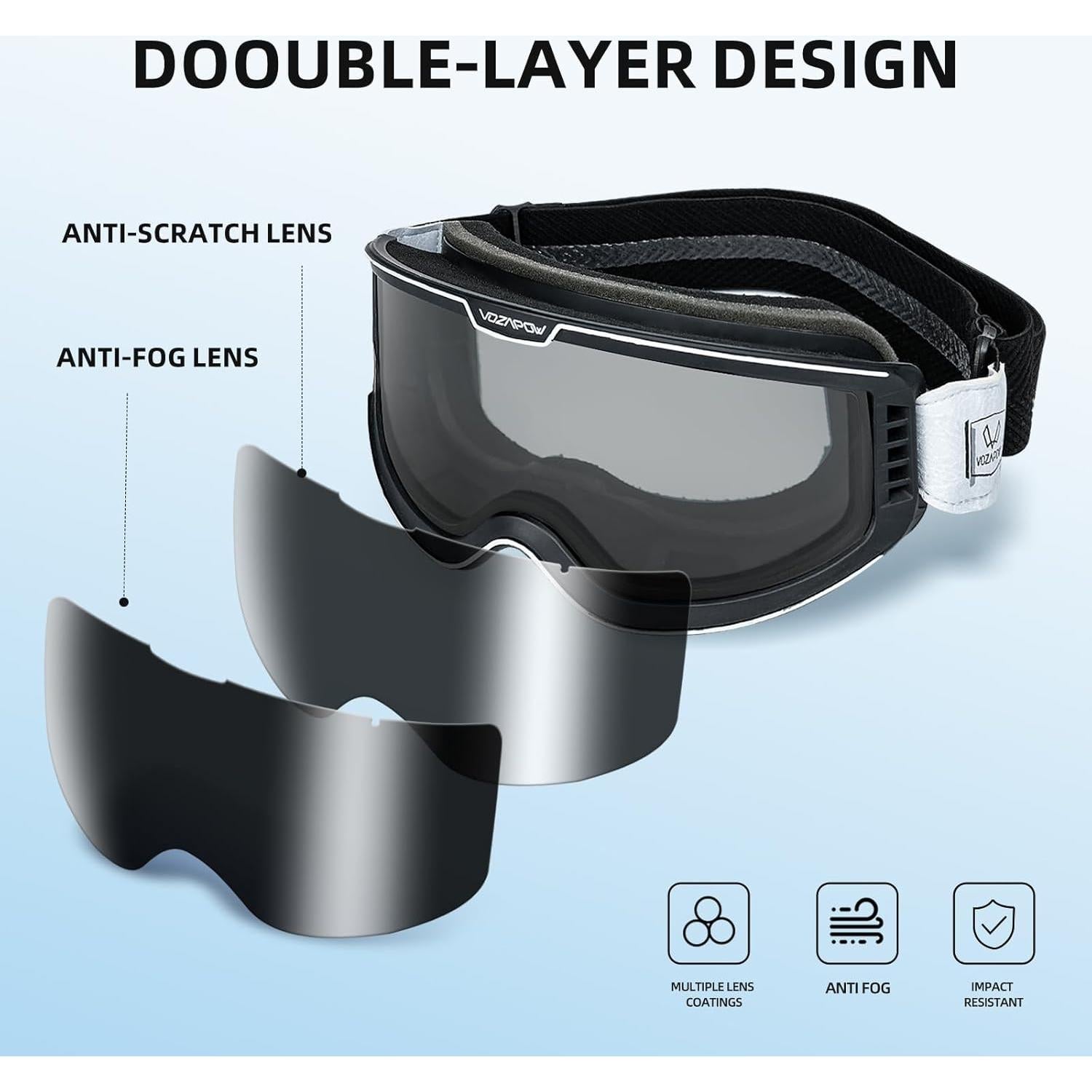 Gafas de Motocicleta VOZAPOW Pamx5-03 Fotoquímicas Antivaho