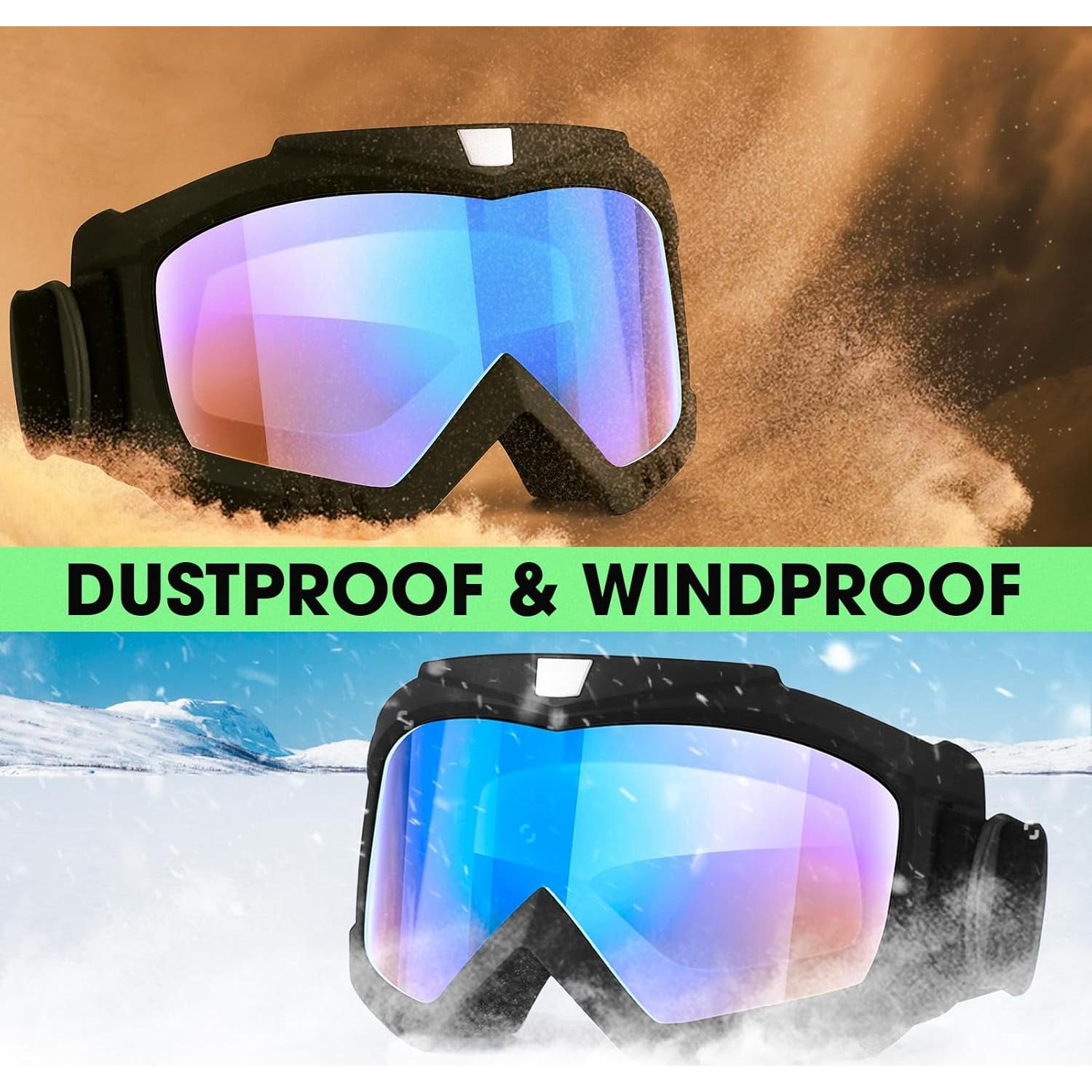 Gafas de Motocross ATV y Esquí - 2 Paquete Antivaho