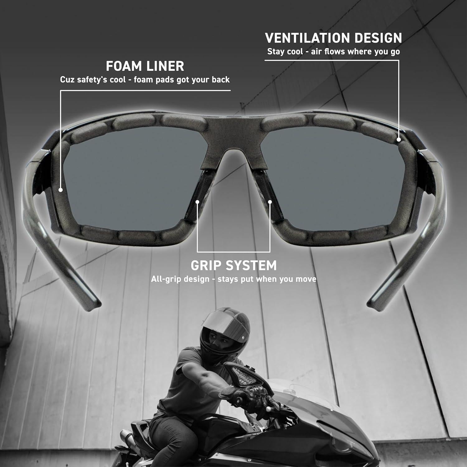 Gafas de Motocicleta EYEGLAD REV Z87+ UV400 Alto Contraste