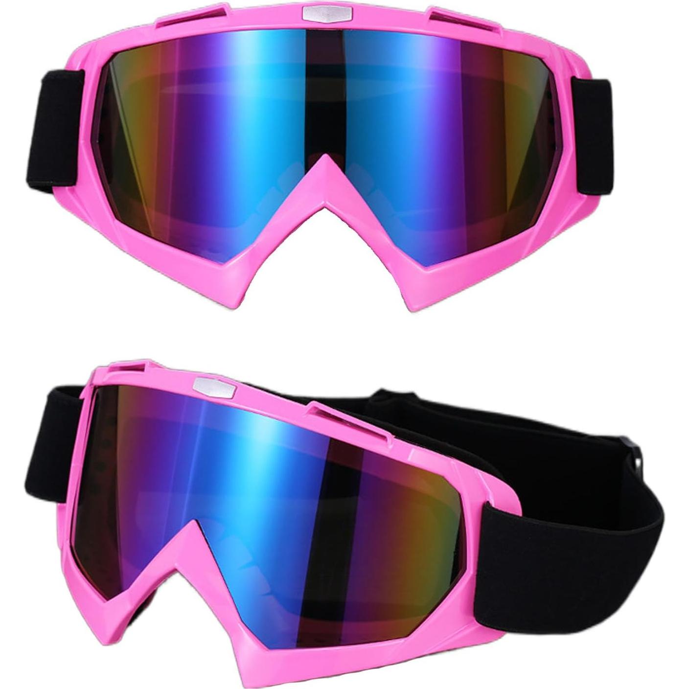 Gafas de Motocicleta Immoono con Pasamontañas Rosa para Mujeres