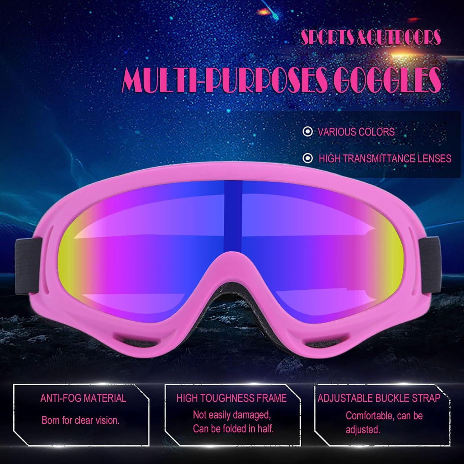 Gafas de Motocicleta Immoono con Balaclavas Rosa Brillante