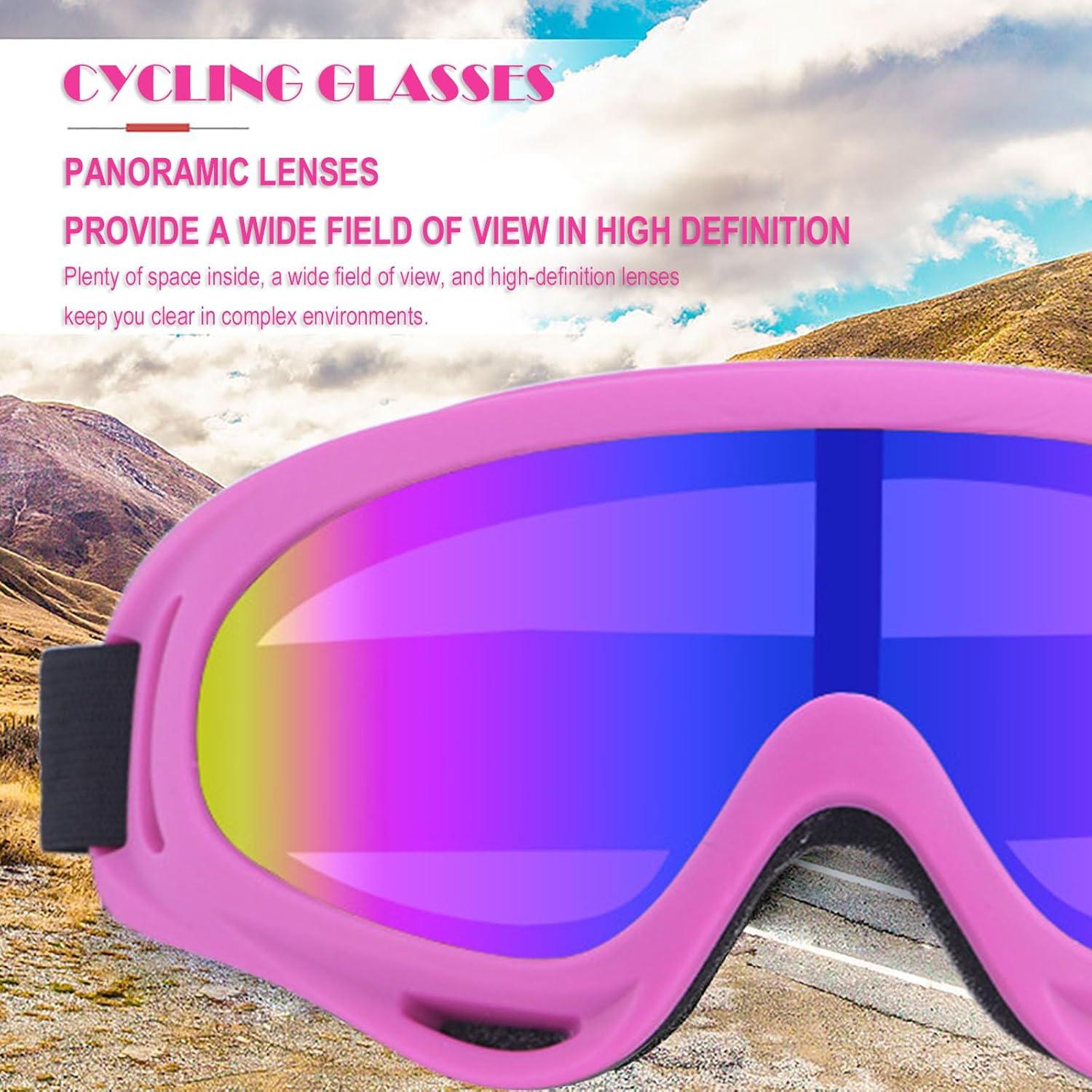 Gafas de Motocicleta Immoono con Balaclavas Rosa Brillante